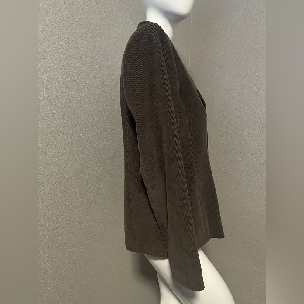 Rafaella Petites Women’s Dark Olive Green 2 BF  LS Corduroy Jacket Size 10P - Picture 4 of 13